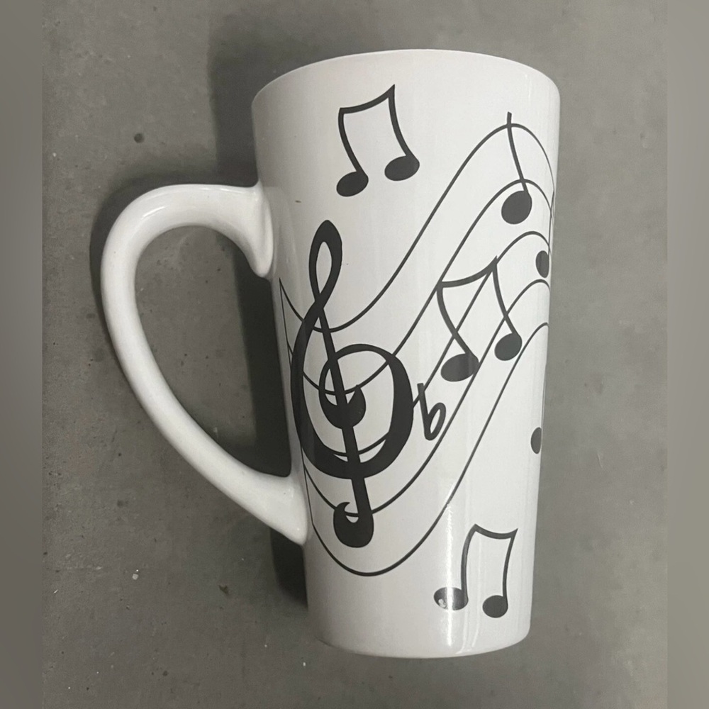 Burton “Jazz it Up” Tall Ceramic Mug with Music Score Graphic